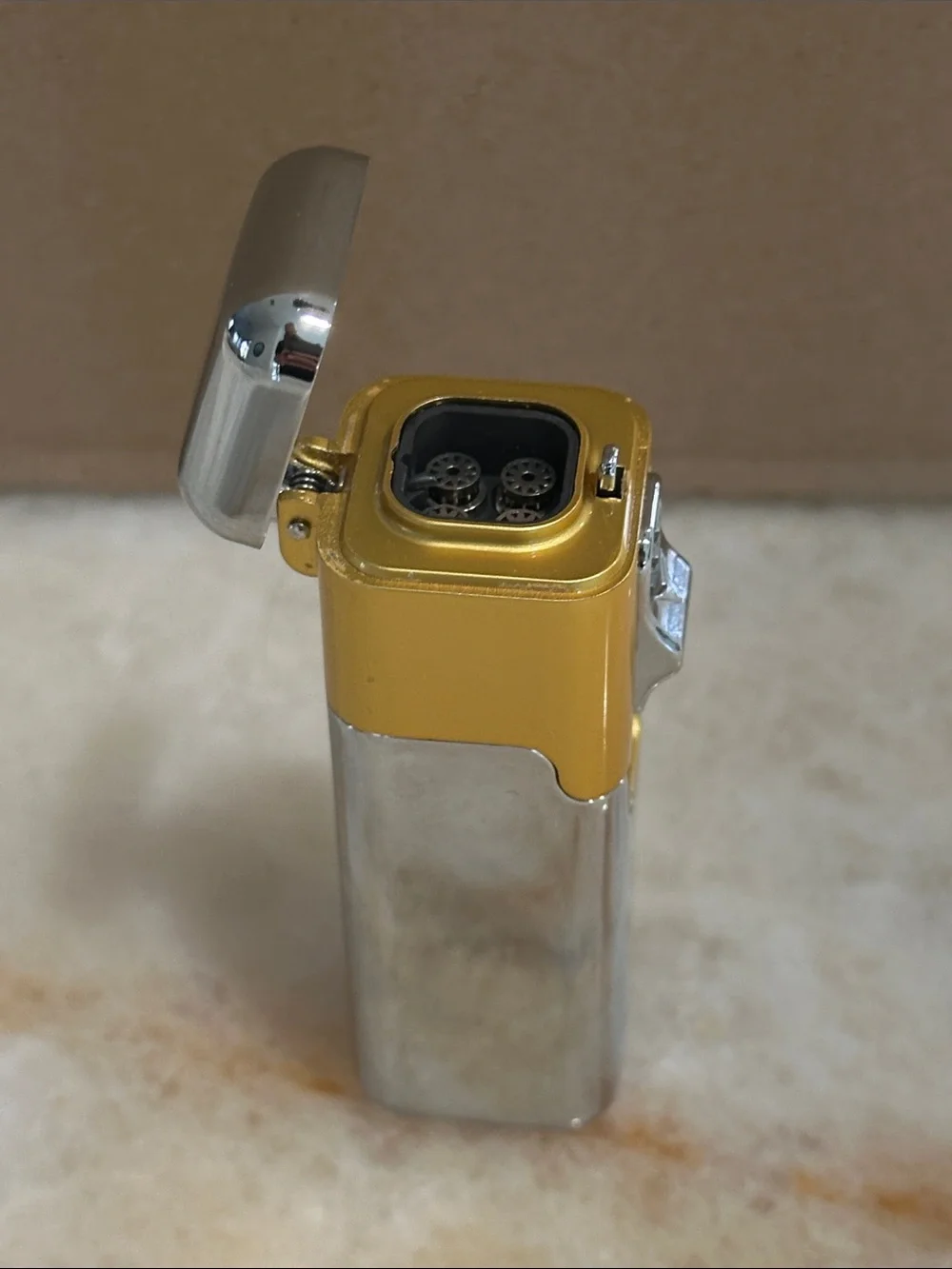 Yellow and Silver Rechargeable Windproof Lighter